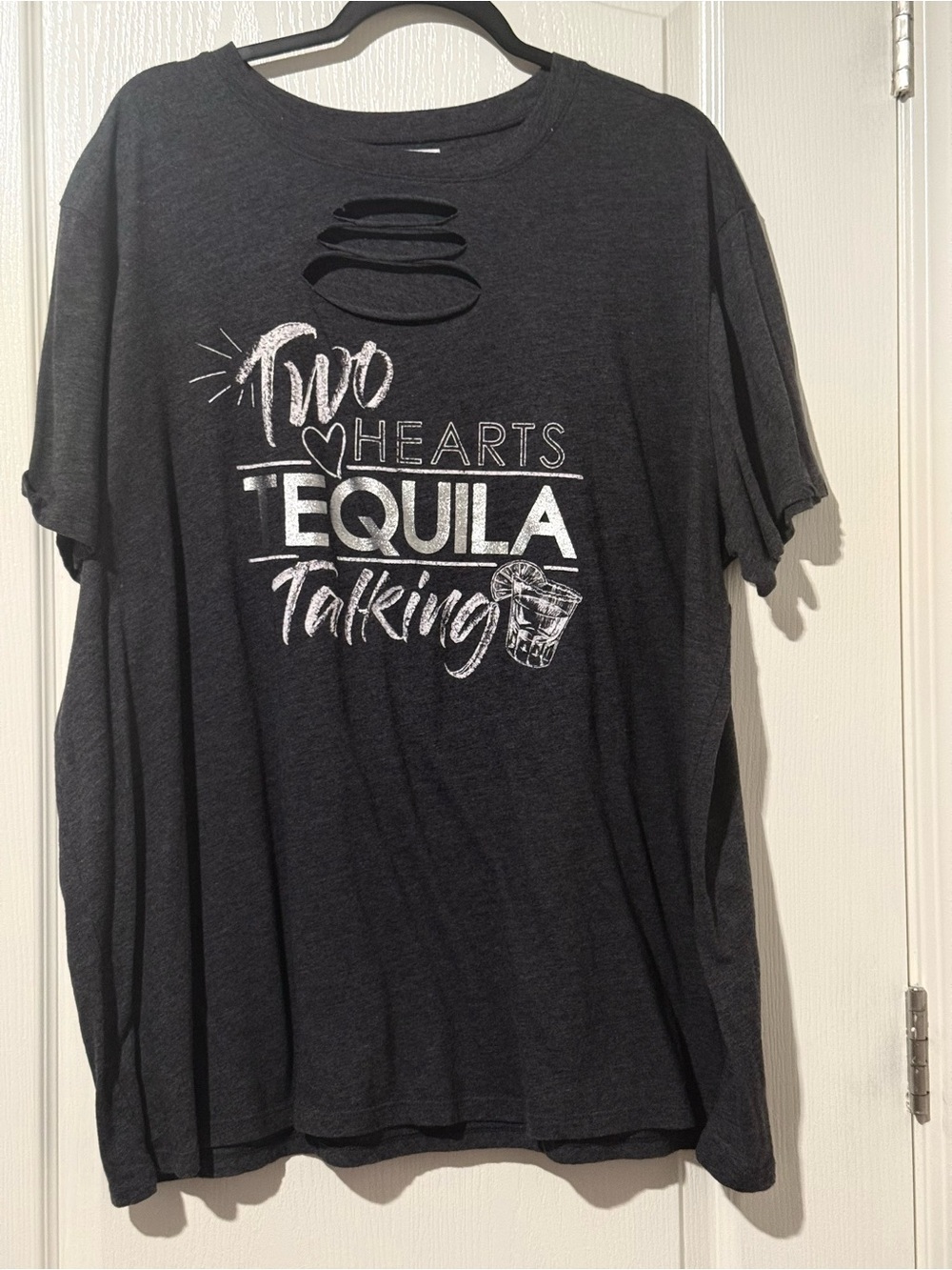 Maurices Black Graphic Tee with Silver Print